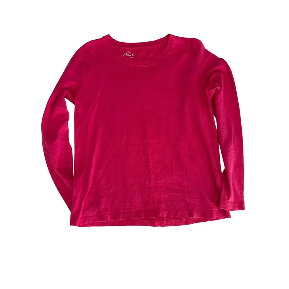 J.Crew long sleeve 100% cotton Girlfriend Tee Bundle of 2 Pink/Blue